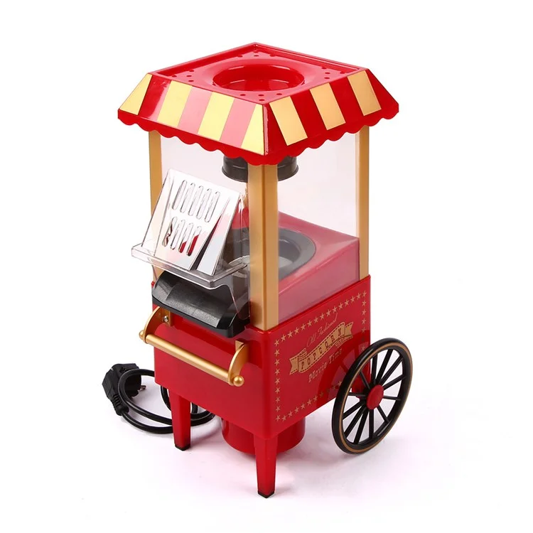 Household Trolley Automatic Hot Air Oil-free Popcorn Maker [EU Plug]