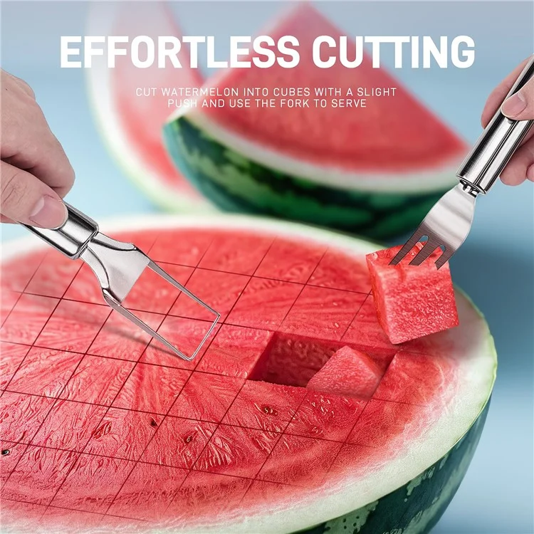 Stainless Steel Dual Head Watermelon Cutter Fruit Fork Kitchen Tool (BPA Free, No FDA)