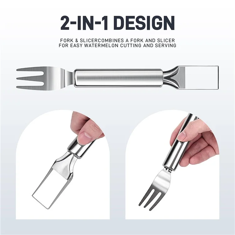 Stainless Steel Dual Head Watermelon Cutter Fruit Fork Kitchen Tool (BPA Free, No FDA)