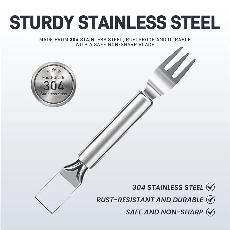 Stainless Steel Dual Head Watermelon Cutter Fruit Fork Kitchen Tool (BPA Free, No FDA)