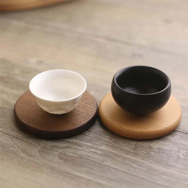 8,8 cm Beech Wood Épaississeur Coaster Cuisine Cuisine Résistant à la Chaleur Tasse de Tapis à Manger Decor - Tour