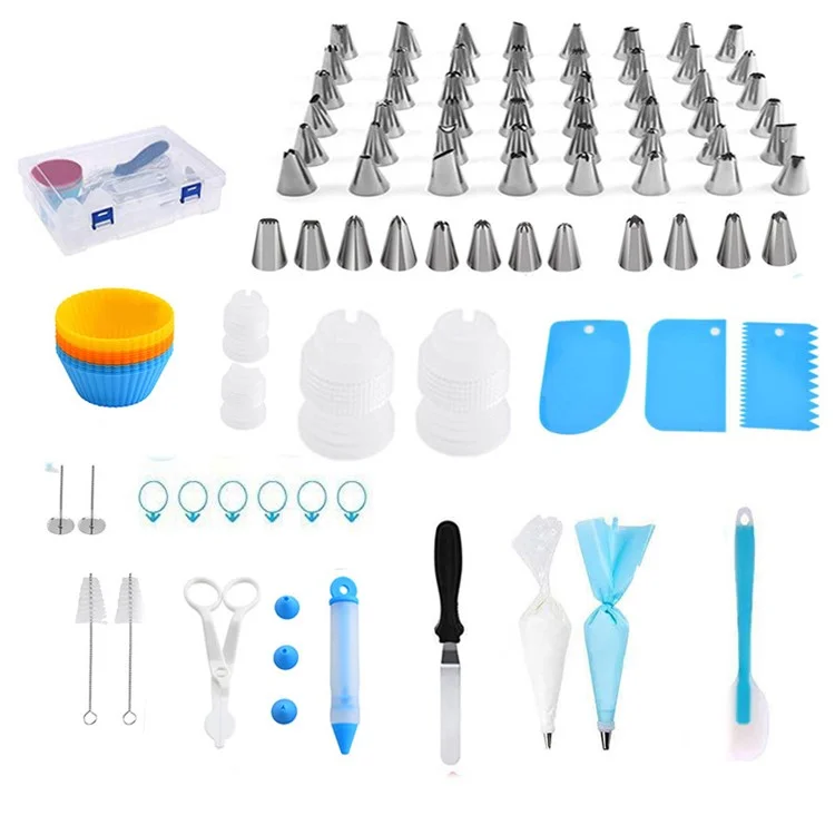 FM002 102pcs/set Küchenbackgebiet Düsen -tipps Bag Frosting -werkzeug Dessertkuchen Dekorationswerkzeuge Kit (BPA Kostenlos, Kein FDA -zertifikat)