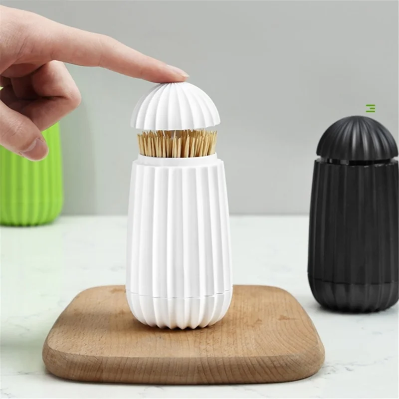 C1967 Cactus-shaped Automatic Toothpick Holder Case Toothpick Container Box for Home Restaurant Hotel - Black