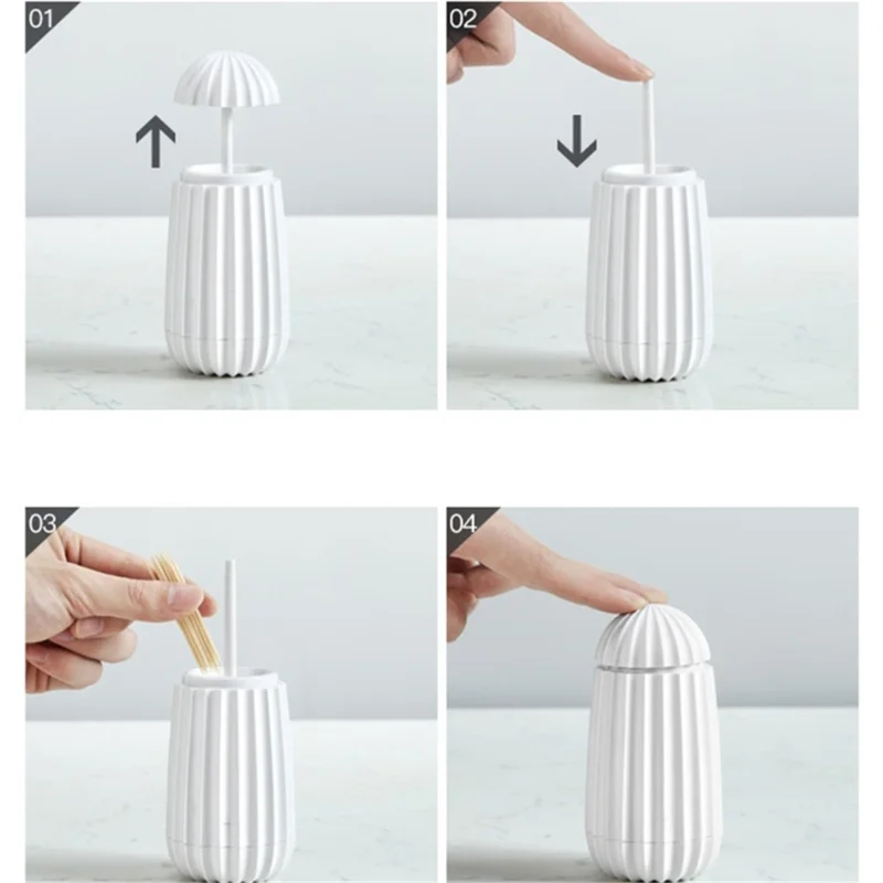 C1967 Cactus-shaped Automatic Toothpick Holder Case Toothpick Container Box for Home Restaurant Hotel - Black