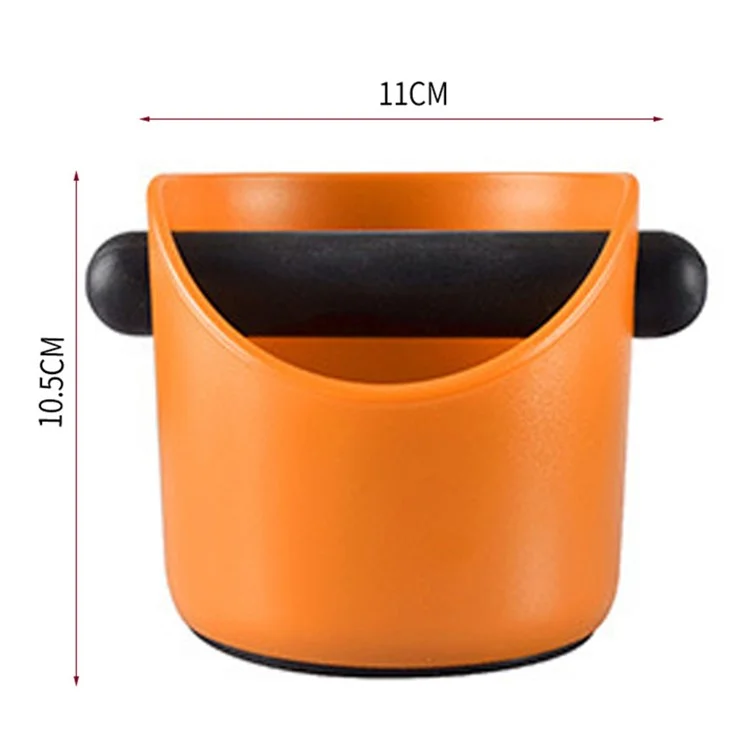 Espresso Knock Box Shock-Absorbent Durable Coffee Knock Box with Removable Bar Non-Slip Base (No FDA, BPA-free) - Orange/Straight Port