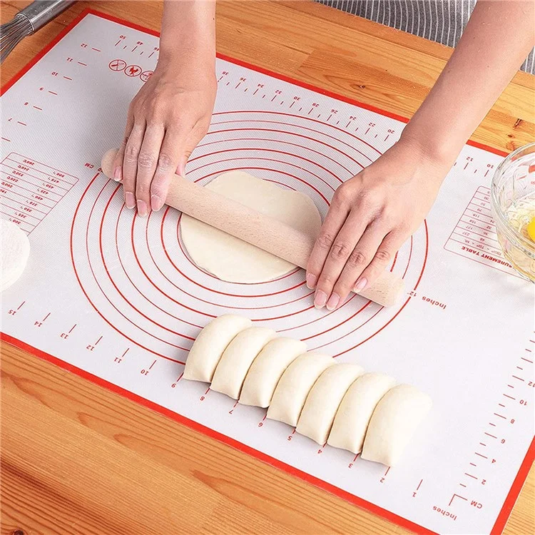 26cmx29cm Baking Mat Non-slip Silicone Kitchen Cookies Pizza Pad with Measurement Scale (BPA-free, No FDA Certificate) - Black