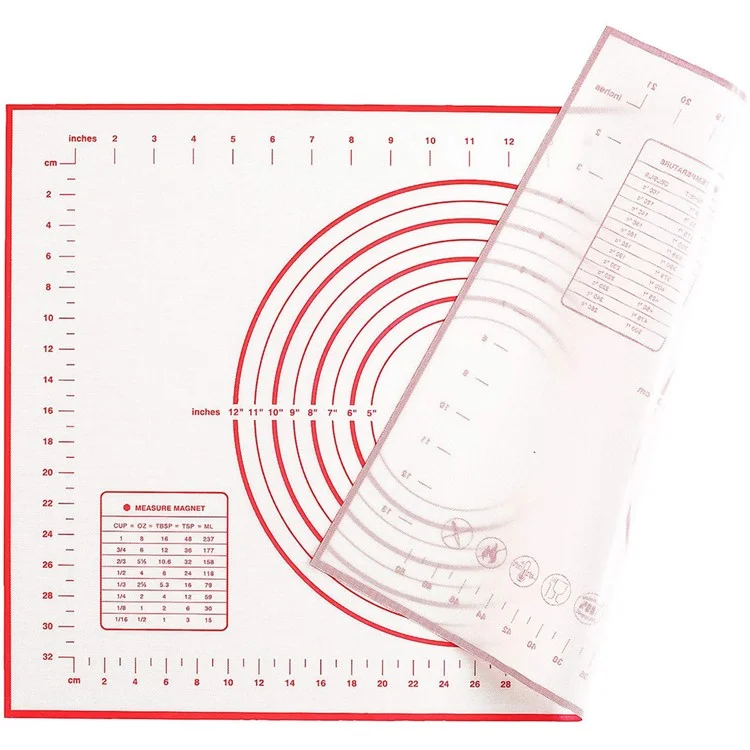 60 Cmx80 cm Silikon Backmattenmessskala Kneten Teigküchenkuchenpad (bpa-frei, Kein Fda-zertifikat) - Schwarz