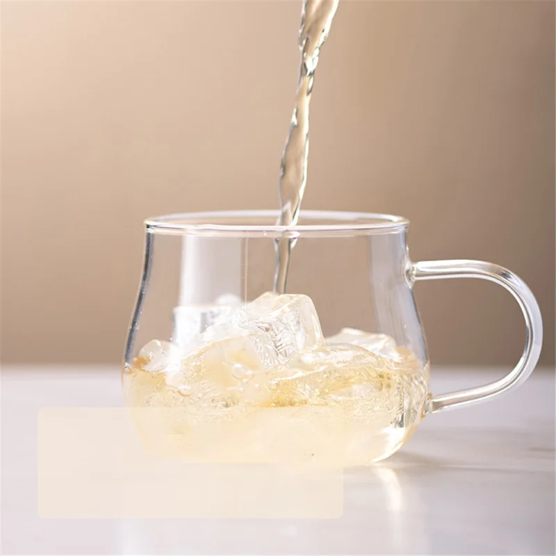 400ML Glass Tea Mug Tea Cup Clear Coffee Mug with Infuser and Lid for Home and Office (No FDA Certificate, BPA-free) - Blue