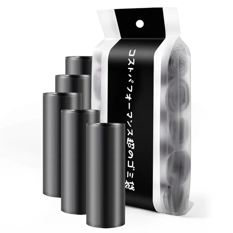 100Pcs 45x50cm Trash Bags Extra Thick Leak Proof PE Garbage Bags Rubbish Bags Wastebasket Bin Liners for Home Office Trash Can - Black