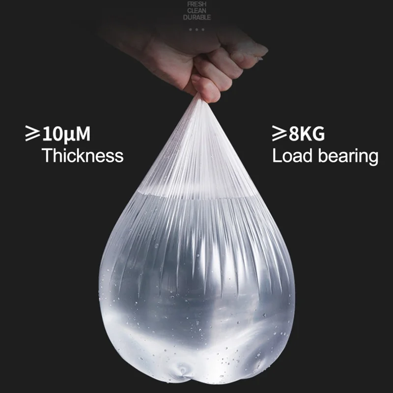 100Pcs 45x50cm Trash Bags Extra Thick Leak Proof PE Garbage Bags Rubbish Bags Wastebasket Bin Liners for Home Office Trash Can - Black