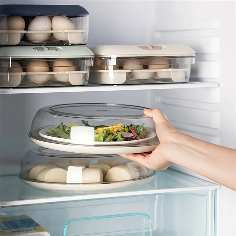 Size S Plate Cover Stackable Anti-dust Dish Cover Fruit Cover for Kitchen Picnic Camping Party BBQ (BPA-free, No FDA Certificate) - Green