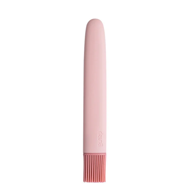 Detachable Design Silicone Oil Brush Pastry Basting Cooking Brush for BBQ Grill Heat Resistant Kitchen Food Barbecues Baking Brush (No FDA Certificate, BPA-free) - Pink