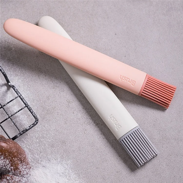 Detachable Design Silicone Oil Brush Pastry Basting Cooking Brush for BBQ Grill Heat Resistant Kitchen Food Barbecues Baking Brush (No FDA Certificate, BPA-free) - Pink