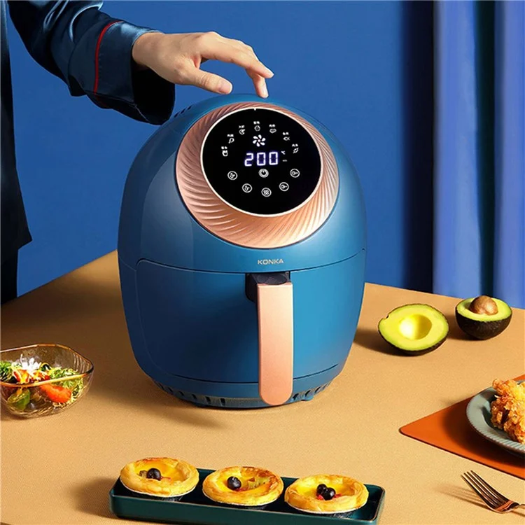 Konka Kgkz-as2 Eu-stecker 3.5L Smart Touch Control Elektrisch Ofen Gesunde Oilless Air Fryer Fries Fries Hersteller (kein Fda-zertifikat, Bpa-frei) - Blau