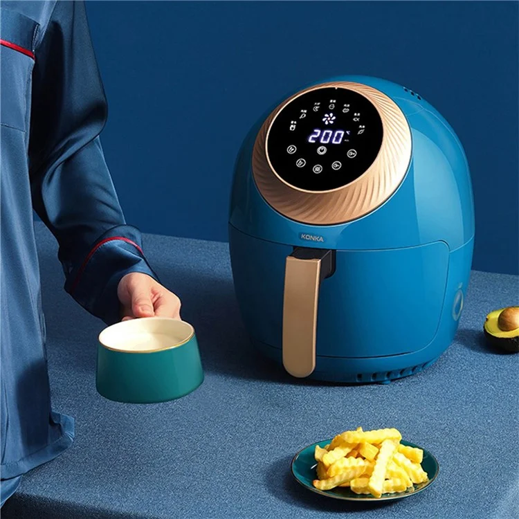 Konka Kgkz-as2 Eu-stecker 3.5L Smart Touch Control Elektrisch Ofen Gesunde Oilless Air Fryer Fries Fries Hersteller (kein Fda-zertifikat, Bpa-frei) - Blau