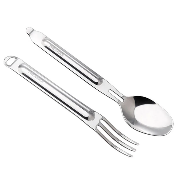 NEXTOOL Picnic Hiking Stainless Steel Utensil Set Fork Spoon Camping Cutlery Kit (BPA-Free, No FDA Certified)