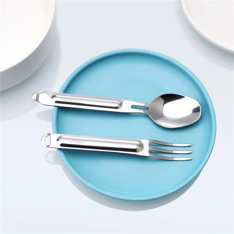 NEXTOOL Picnic Hiking Stainless Steel Utensil Set Fork Spoon Camping Cutlery Kit (BPA-Free, No FDA Certified)