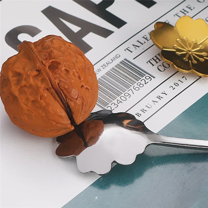 2-Piece Set Mixing Spoon 12.5cm Stainless Steel Sakura Coffee Spoon (without FDA Certificate) - Silver