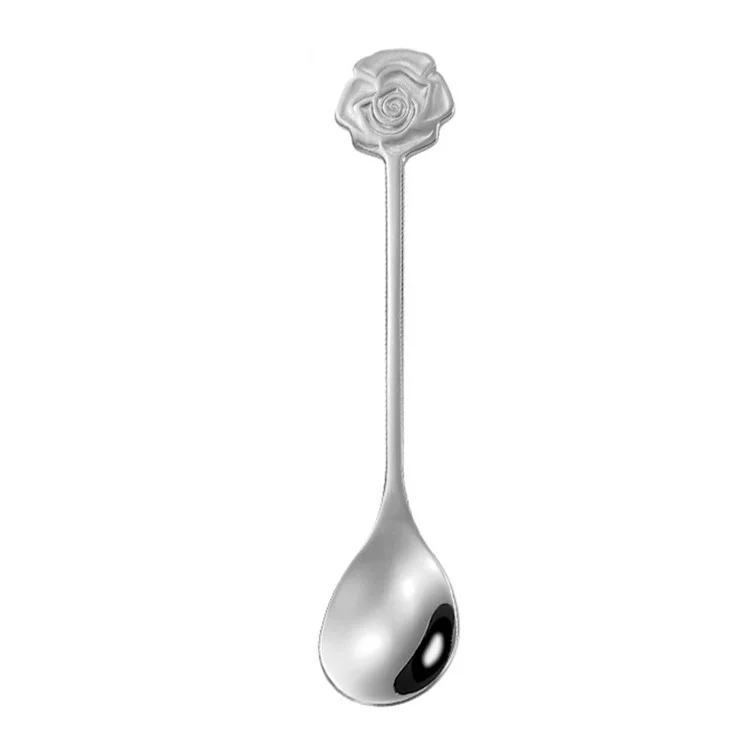 Stainless Steel Coffee Tea Stirring Spoon Dessert Spoon, Silver (BPA Free, No FDA) - Rose