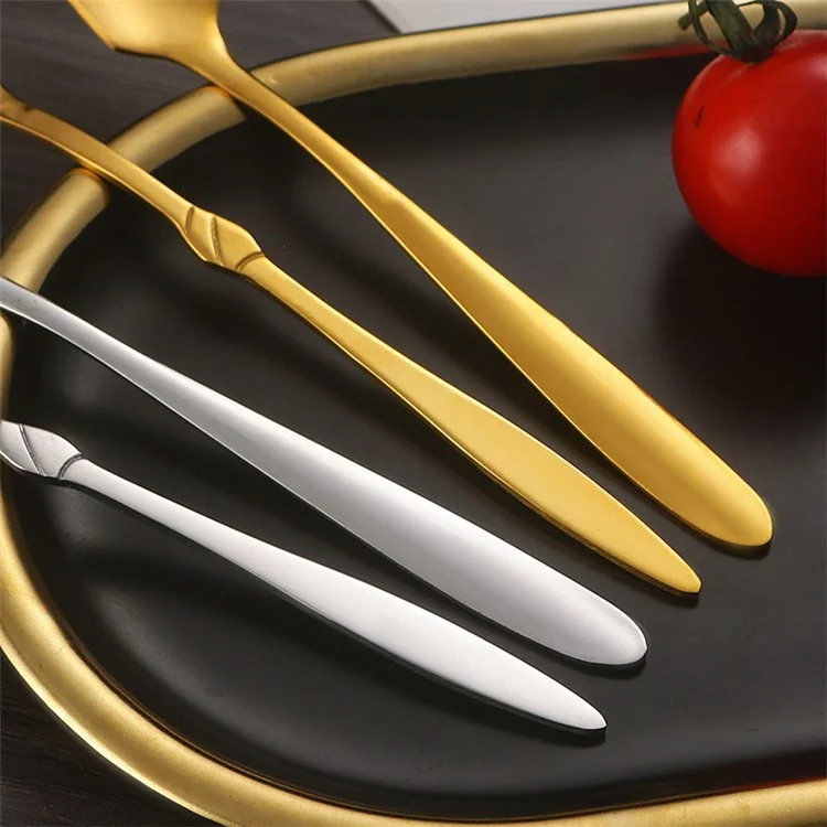 5 piezas Cucharita pequeña / Tenedor de acero inoxidable Cuchara de postre Tenedor de frutas (Sin BPA, sin certificado FDA) - Tenedor de tres dientes
