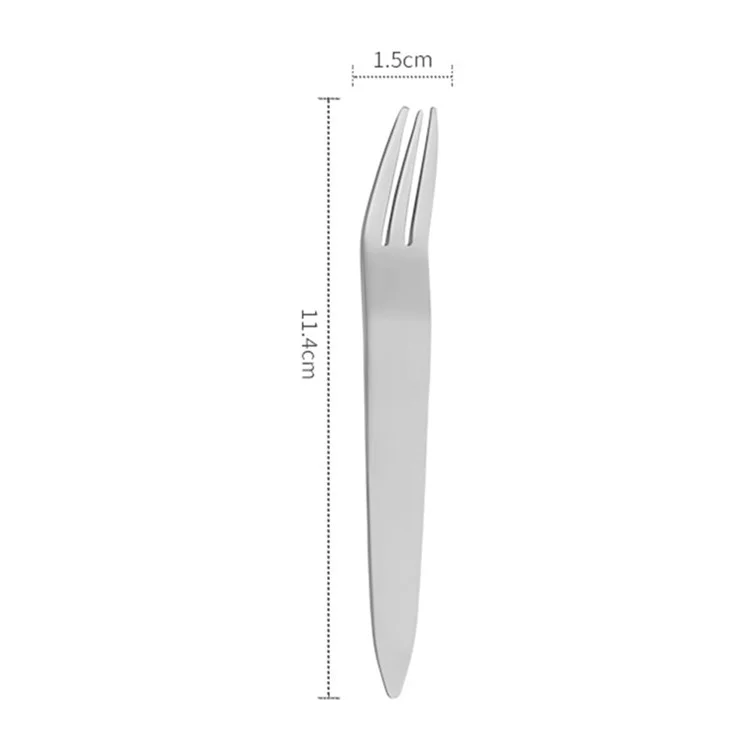 5Peças Pequena Colher / Garfo de Aço Inoxidável, Colher de Sobremesa, Garfo de Fruta (Sem BPA, Sem Certificado FDA) - Garfo de Pastelaria