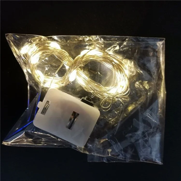 2 Meters/20 Lights LED Copper Wire Firefly Lights for Cake/Flowers/Gifts/Wedding/Christmas Decorations - Warm White