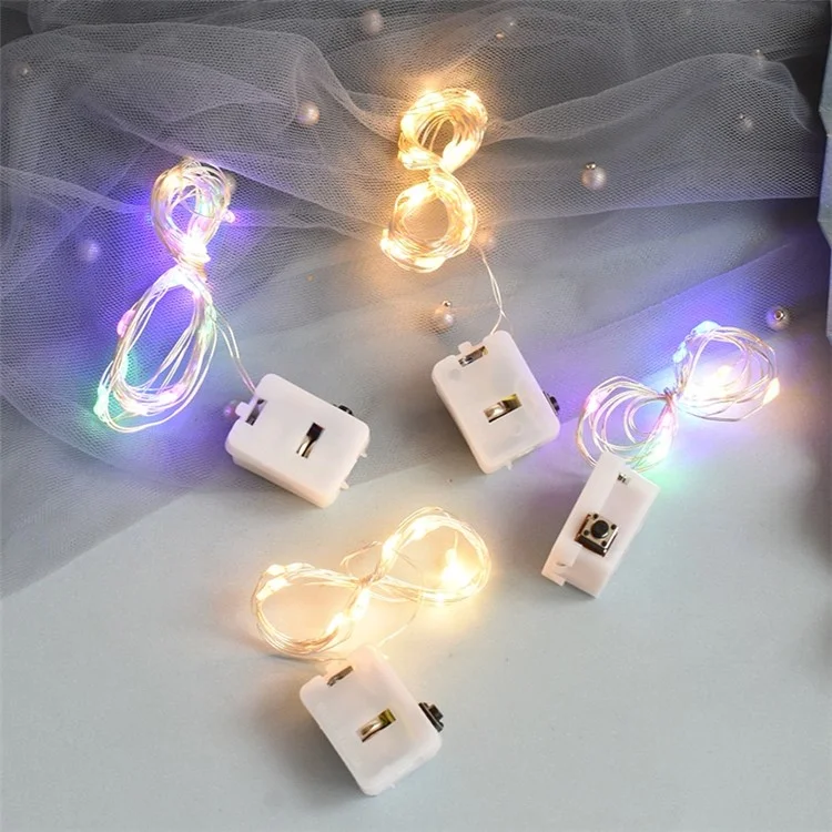 1m/10 Lamps LED String Lights for Flowers Fairy Wire Lights Starry Battery Operated String Lights for Indoor Outdoor Decoration Wedding Home Parties Christmas Holiday - Warm White
