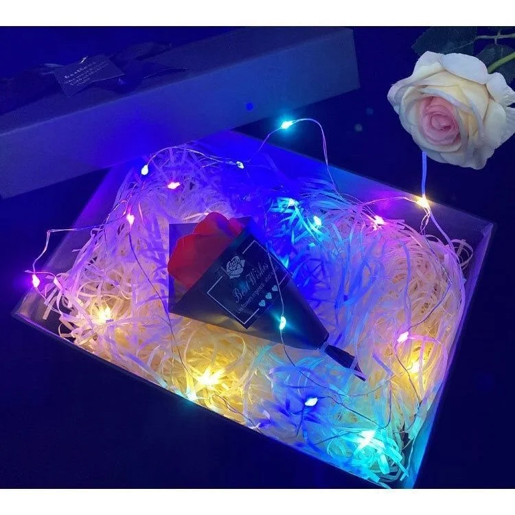 1m/10 Lamps LED String Lights for Flowers Fairy Wire Lights Starry Battery Operated String Lights for Indoor Outdoor Decoration Wedding Home Parties Christmas Holiday - Warm White