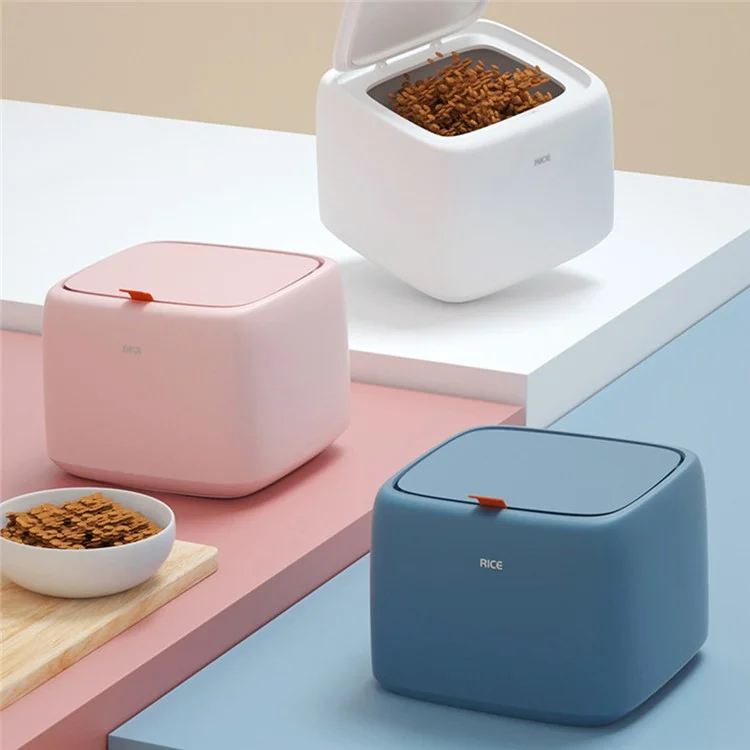 Household Food Storage Bucket Rice Storage Container Moisture-proof Cat Dog Food Storage Bucket (No FDA Certificate, BPA-free) - Pink