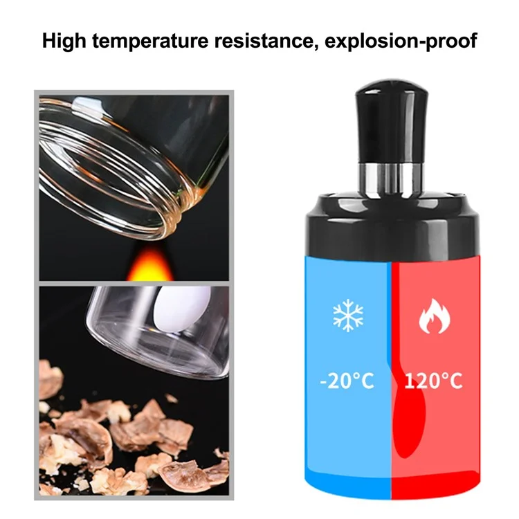 Kitchen Spice Jar Moisture-proof Transparent Glass Pepper Powder Salt Bottle Barbecue Seasoning Bottle (BPA Free, No FDA Certificate) - Spoon Type