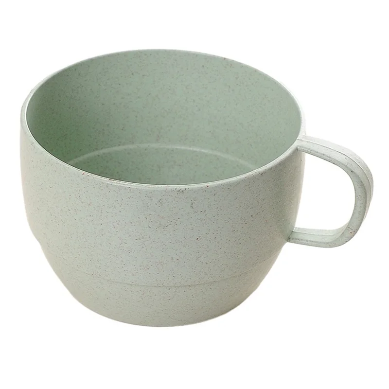 320ML Coffee Mug Wheat Straw Water Drinking Cup Tooth Mug (No FDA, BPA-Free) - Green