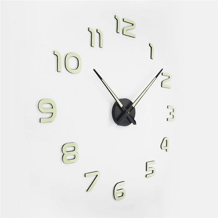 Acrylic 3D Illuminated Quartz Wall Clock Large Sticker Home Office DIY Decoration, 37inch