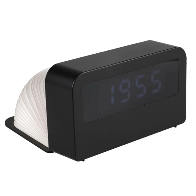 Y1 Creative Book Light Clock Time Display USB Ricaricabile Smart Clock - Nero