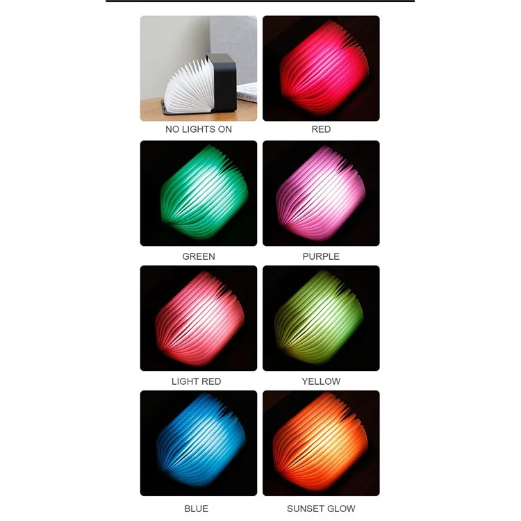 Y1 Creative Book Light Clock Time Display USB Ricaricabile Smart Clock - Nero