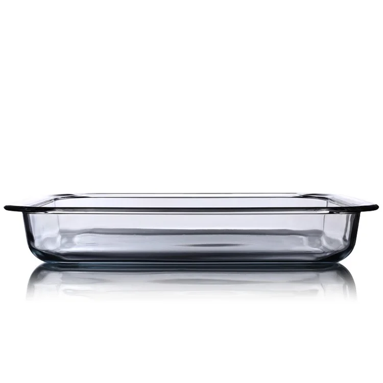 1L Plat de Cuisson en Verre Transparent Pour Poêle en Verre de Four Pour Cuisiner la Casserole Oblong Plat de Pâtisserie Rectangulaire Ustensiles de Cuisson en Verre (sans Bpa, Sans Certificat de Fda)