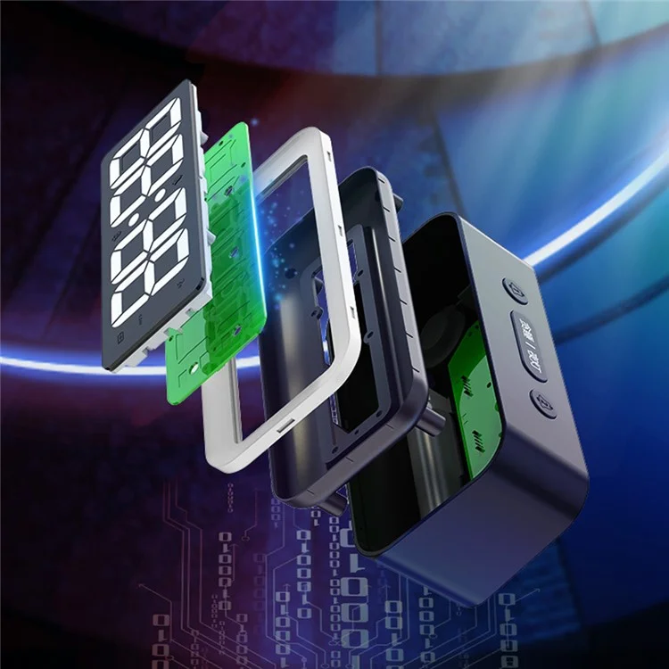FY302 Digital Digital Annunch Collegno Voce Tempo di Visualizzare Specchio di Facchio Light LED Per Office Home - Nero