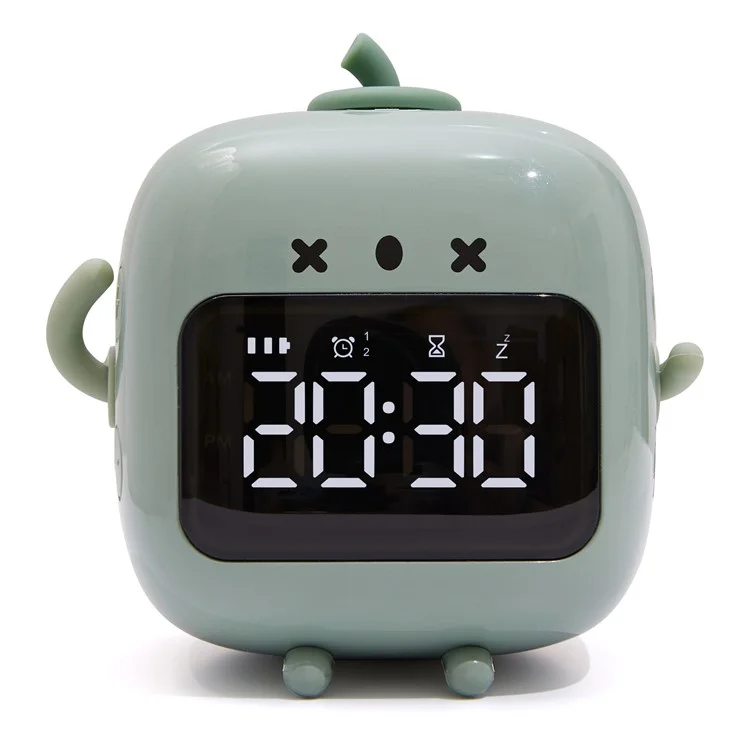 C3 Kid's Alarm Clock Digital Cute Bedside Clock Countdown Function Children's Sleep Trainer Snooze Traning Tool for Boys and Girls - Green