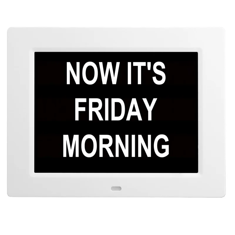 DDC-8009 8 inch Digital Display Alarm Clock 8 Groups Alarm Desktop Clock Machine Auto Adjust Brightness Elderly Alarm Clock - White/US Plug