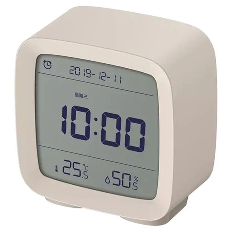 XIAOMI YOUPIN QingPing Bluetooth Temperature Humidity Detection Alarm Clock with Adjustable Backlit - Beige