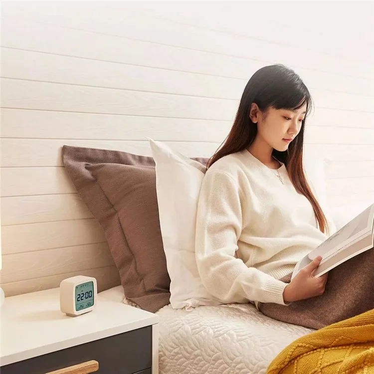 XIAOMI YOUPIN QingPing Bluetooth-compatible Temperature Humidity Detection Alarm Clock with Adjustable Backlit - Beige