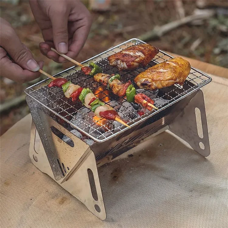 Detachable Camping Picnic BBQ Stainless Steel Stove Outdoor Charcoal Burning Cooking Stove (No FDA, BPA-Free)