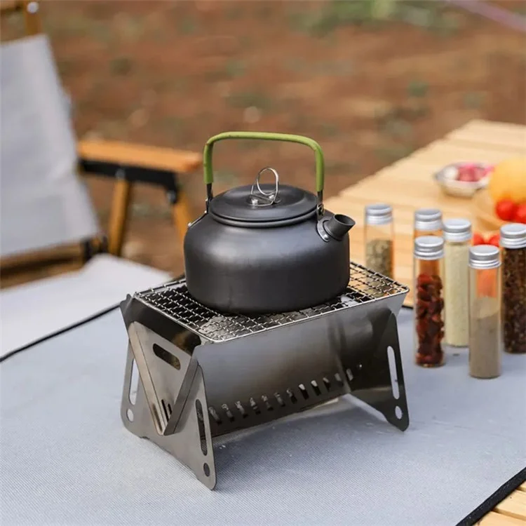 Detachable Camping Picnic BBQ Stainless Steel Stove Outdoor Charcoal Burning Cooking Stove (No FDA, BPA-Free)