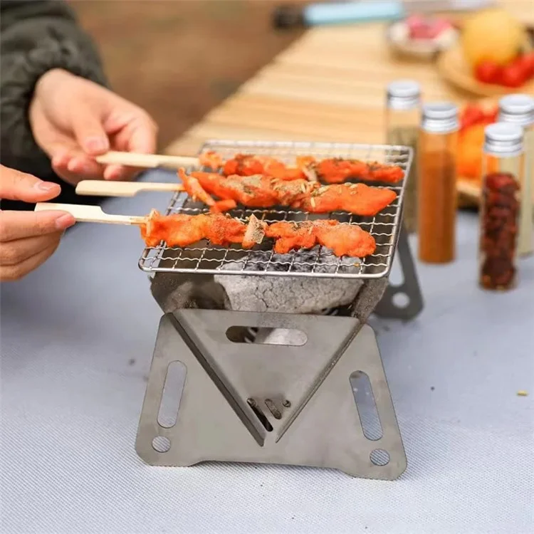 Detachable Camping Picnic BBQ Stainless Steel Stove Outdoor Charcoal Burning Cooking Stove (No FDA, BPA-Free)