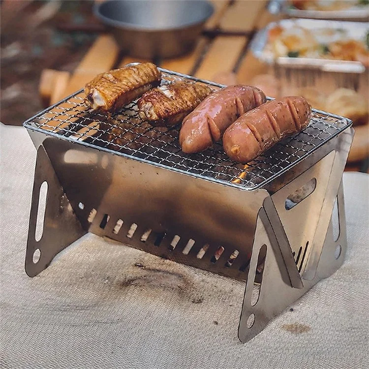 Detachable Camping Picnic BBQ Stainless Steel Stove Outdoor Charcoal Burning Cooking Stove (No FDA, BPA-Free)