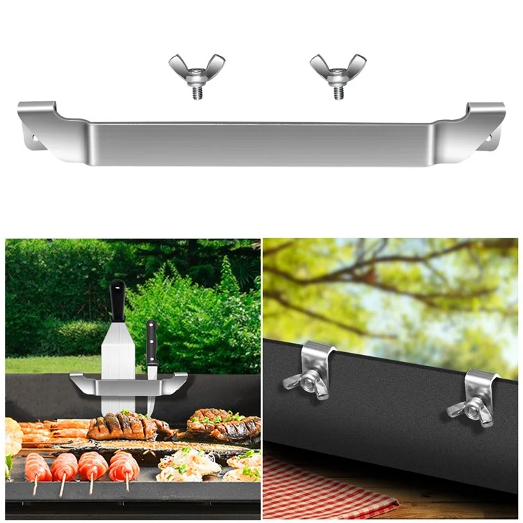 Grillspatula-Halter 20 cm, Edelstahl-Grillzubehör, Haltevorrichtung für Picknick-Accessoires, Größe M