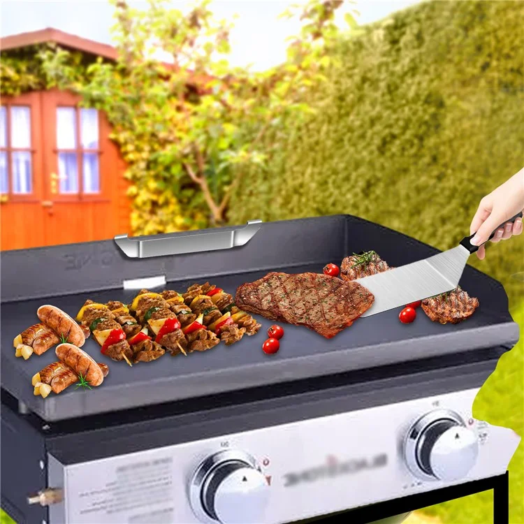 Suporte para espátula de chapa 27cm em aço inoxidável, acessório de churrasco para segurar utensílios, tamanho L