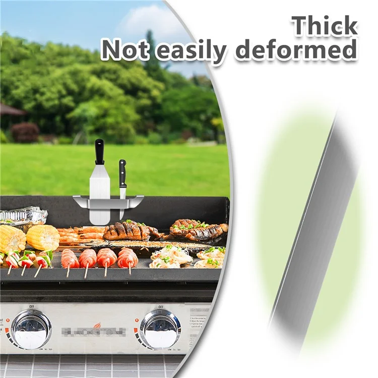 Suporte para espátula de chapa 27cm em aço inoxidável, acessório de churrasco para segurar utensílios, tamanho L
