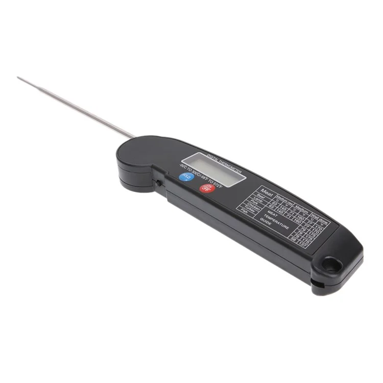 TS-BY52 Termometro digitale pieghevole per alimenti Sonda da barbecue Termometro da cucina Termometro elettronico per carne - Nero