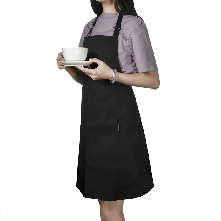 Adjustable Apron Polyester Stain-proof Chef Cooking Aprons with Convenient Pocket
