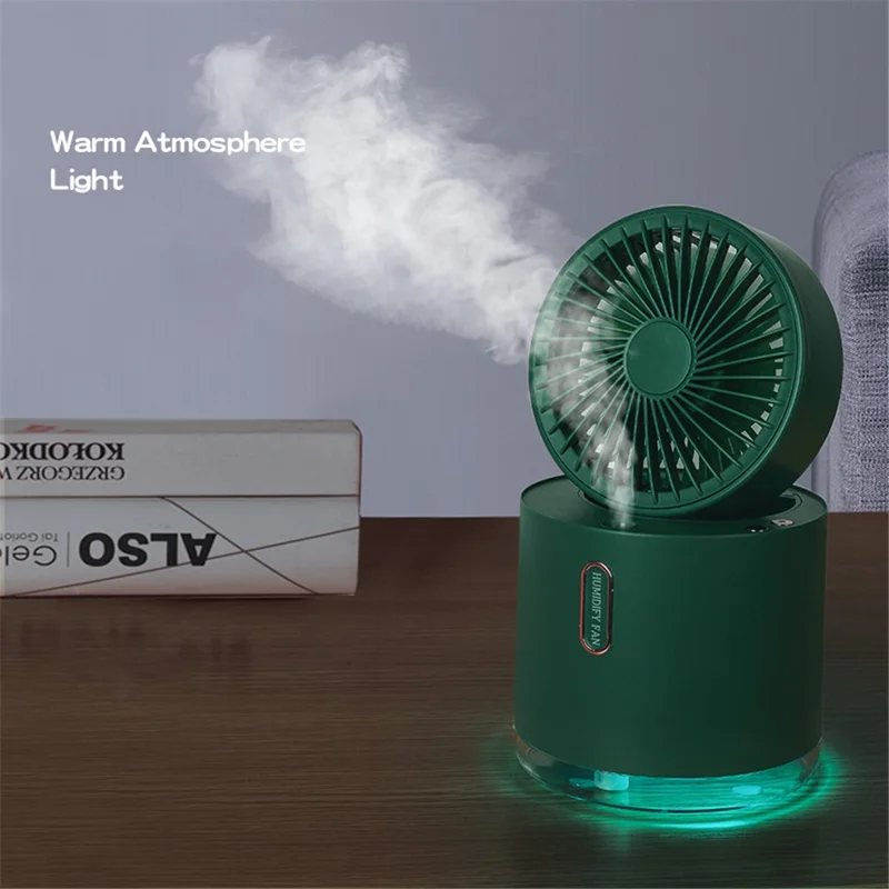 D27 2nd Gen Foldable Desktop Humidifier Cooling Fan Water Spray Mist Air Cooler for Office Home - White